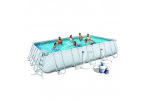 56257 Каркасный бассейн прямоугольный BestWay, 671х396х132см, фильтр-насос песчанный 5678 л/ч