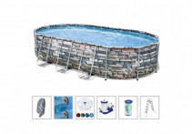 Овальный каркасный бассейн Bestway 610x366x122см, фильтр-насос 9463 л/ч, 56719