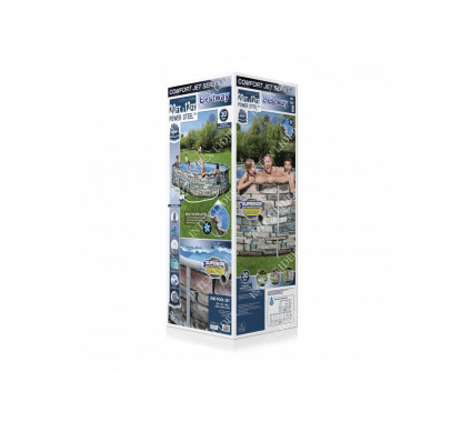 Овальный каркасный бассейн Bestway 610x366x122см, фильтр-насос 9463 л/ч, 56719